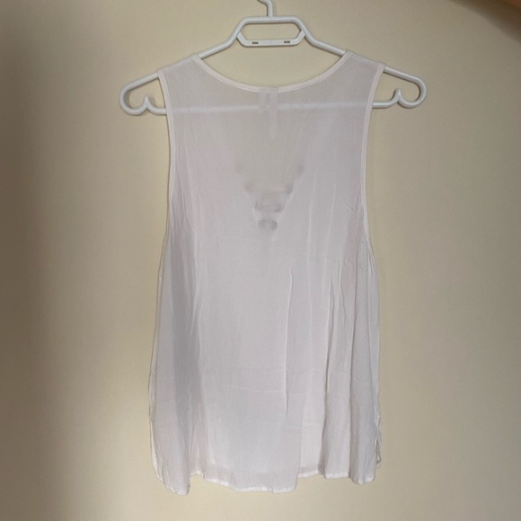 White Lace-up Top - Picture 3 of 6